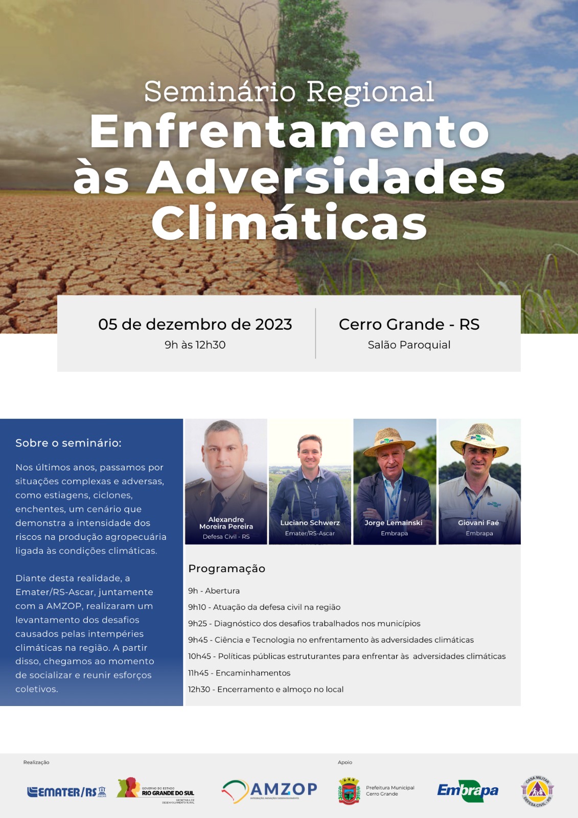 Cerro Grande sedia Seminário Regional de Enfrentamento às Adversidades Climáticas